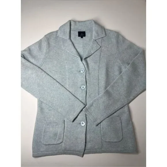 CASHMERE COLLECTION Knit Cardigan Women's Size XL Button Long Sleeve Light Blue - Picture 3 of 11